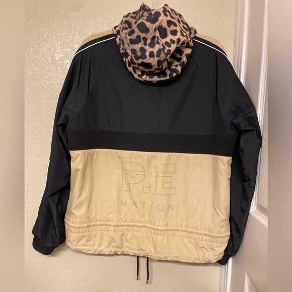 P.E.Nation Man Down Reversible Jacket Taupe Animal Print Athleisure Streetwear L - Picture 3 of 12